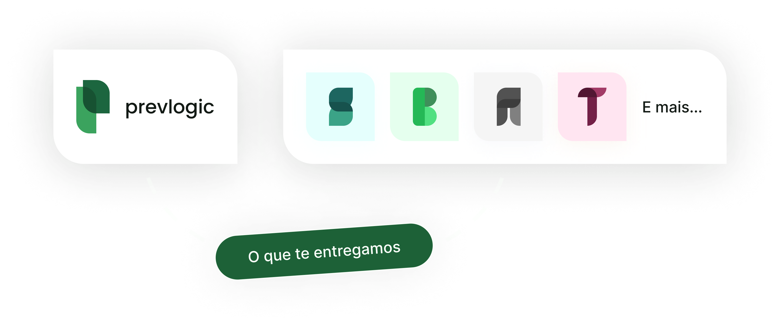 Balões branco com a logo de algumas soluções